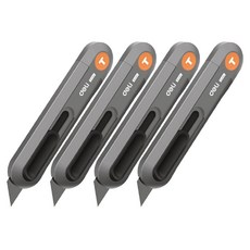 deLi 得力 工具之家系列ABS安全黑色刀具T型HT4008, 橘色, 4個