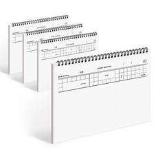 MUNID 橫向線圈三分之一分割多功能方格筆記本, 混合顏色, 4個