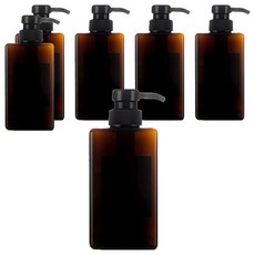 浴室按壓式方角分裝瓶 450ml, 棕色（容器）, 6個
