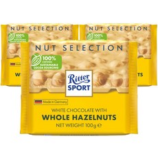 Ritter Sport 白巧克力榛果, 100g, 3個