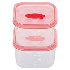 sillymann 100%鉑金矽膠副食品保鮮盒 180ml Set 2個, 耐高溫, 安全無毒, 方便攜帶, 粉色