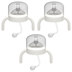 JOONIE 孩童用吸管杯蓋+雙柄手把+矽膠吸管+重力球組, 白色, 3組