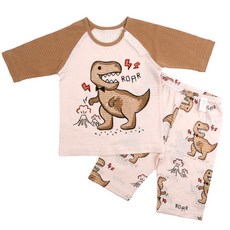 Maykids 孩童恐龍提花短袖T恤7分褲套裝