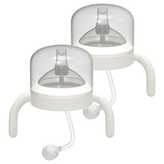 JOONIE 孩童用吸管杯蓋+雙柄手把+矽膠吸管+重力球組, 白色, 2組