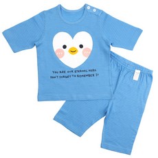 Maykids 孩童愛心企鵝印花7分褲套裝