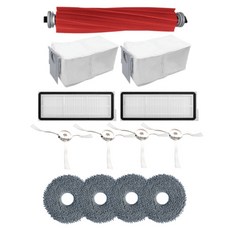 roborock 石頭科技 QREVO PRO/S/MAXV/水立方 家電配件組 主刷 + 白色毛邊刷 4個 + 濾網 2個 + 塵袋 2個 + 拖布 4個, 1組, C000304-C