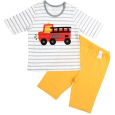 Maykids 童款消防車印花七分袖家居服套裝