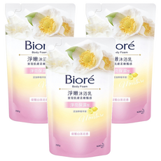 Biore 蜜妮 台灣公司貨 淨嫩沐浴乳 優雅山茶花香 淨亮保濕型 補充包, 700g, 3包