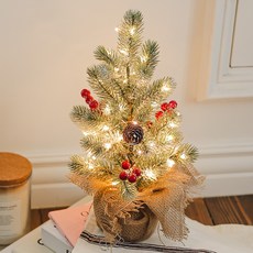 HOMETNER 迷你聖誕樹+鋼絲燈泡組, 綠色