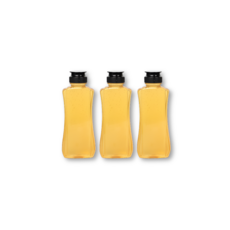 LivingFamily 一觸式蜂蜜瓶容器醬料瓶 黑色蓋, 3個, 500ml