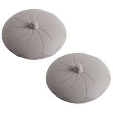 矽膠花朵萬用蓋 2入, 灰色