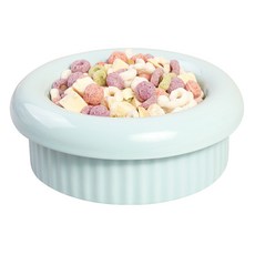 BOWLBOWL 迷你犬Munchkin飯碗 Hello甜甜圈碗 3件組 7cm, 天空藍, 1套
