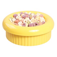 BOWLBOWL 迷你犬Munchkin飯碗 Hello甜甜圈碗 3件組 7cm, 起司黃, 1套