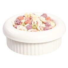 BOWLBOWL 迷你犬Munchkin飯碗 Hello甜甜圈碗 3件組 7cm, 牛奶白, 1套