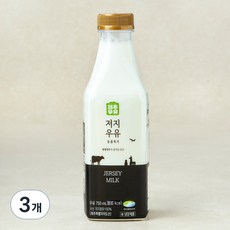제주우유 동물복지 저지 우유, 3개, 750ml