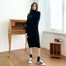 잘빠진 니트 목폴라 원피스