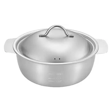 YOSHIKAWA 吉川 桌上用不鏽鋼火鍋湯鍋, 18cm, 1個