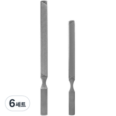 다크니스 스텐 손 발톱 정리 파일 2종 세트, 은색, 6세트