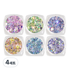 메이브라운 프리미엄 샤이니 네일글리터 혼합 6종, A, 4세트