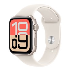 Apple 2025 애플워치 SE3 알루미늄 케이스, 스타라이트, 44mm, GPS+Cellular, 스타라이트, M/L