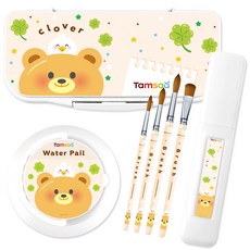 Tamsaa 水彩繪畫工具組 畫筆+調色盤+洗筆水桶, 藍色, 1組