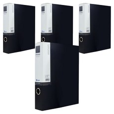 Youngoh 合紙D型環活頁夾 A4 5cm, 黑色, 4個