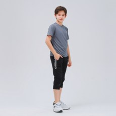 KISPO 兒童涼感透氣抽繩七分上下套裝