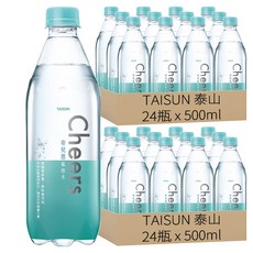 泰山 CHEERS 氣泡水 中央山脈純淨好水, 500ml, 48瓶