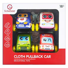 PLAYFUL TOYS 頑玩具 布製回力車組, 混和顏色, 1套