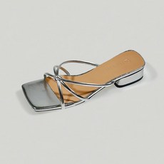 shoes& 女款扭結穆勒拖鞋 sn062, 銀色, 225