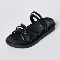 shoes& 女款夏季繫帶涼鞋 SN079, 黑色, 230