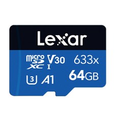 Lexar 雷克沙 High Performance MicroSDXC 記憶卡 V30/A2/U3 633X, 64GB, 1個