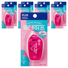 플러스 원액션 풀테이프 TG-1910 6mm x 8m, 핑크, 9개
