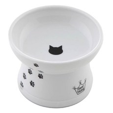 Necoichi 貓壹 快樂食光高腳食碗 - 陶瓷製品 寵物專用食碗, 黑貓, 1個