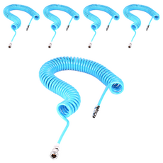 코리아뉴메틱 PU 우레탄 코일 콤프레샤호스 청색 10mm x 6.5mm x 7.5m, 5개