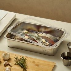 De Bois De Claire 無研磨劑 316不鏽鋼託盤 2, 1個, 托盤 + 網架 + PC上蓋