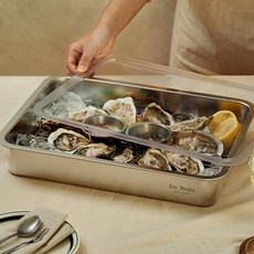 De Bois De Claire 無研磨劑 316不鏽鋼託盤 4, 1個, 托盤 + 網架 + PC上蓋