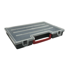 單層零件收納盒手提箱 台灣製造 耐衝擊 PP 樹脂, 透明, 1個