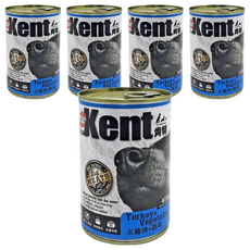 Kent 肯特 全齡犬罐 原汁肉塊 無添加防腐劑, 火雞肉 + 蔬菜, 415g, 5罐