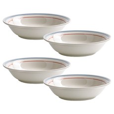 Kanesuzu 霧藍線條圓形碗 1號 14cm, 4個, 混合色