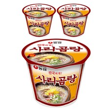 농심 사리곰탕면 컵라면 큰사발 111g, 3개