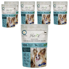 Herz 赫緻 乾飼料 輕巧包 無穀 100%紐西蘭鹿肉 天然草本蔬菜 全程低溫烘焙 天然Omega配方 不添加鹽份、防腐劑, 無穀紐西蘭鹿肉, 100g, 6包