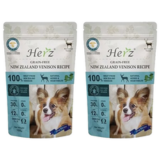Herz 赫緻 乾飼料 輕巧包 無穀 100%紐西蘭鹿肉 天然草本蔬菜 全程低溫烘焙 天然Omega配方 不添加鹽份、防腐劑, 無穀紐西蘭鹿肉, 100g, 2包