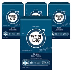 깨끗한나라 딥무드 미드나잇 네이비 천연펄프 미용티슈 2겹, 900매, 4개
