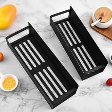 J.QUEEN'S 冰箱側面磁吸式置物架 多功能托盤, 1個, 黑色