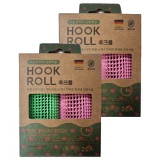 德製勾式髮捲 45mm 100mm, 2套, 粉紅色, 綠色