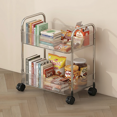 에브라잇 다용도 아크릴 미니 트롤리, 투명, 2단