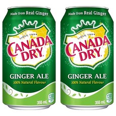 CANADA DRY 無咖啡因 薑汁風味汽水, 355ml, 2罐