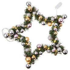 별모양 크리스마스 리스 LED 전구 세트, Pink + Silver + Gold, 1개