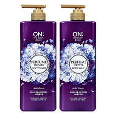 ON THE BODY 夢幻紫蘿蘭香水沐浴精, 紫羅蘭香調, 持久香氛, 長效保濕, 900g, 900ml, 2瓶